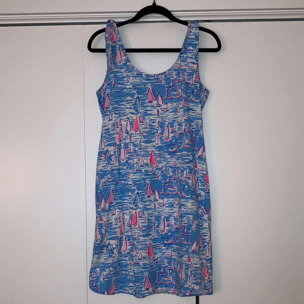 Lilly Pulitzer Blue & Pink Sailboat Tank Dress